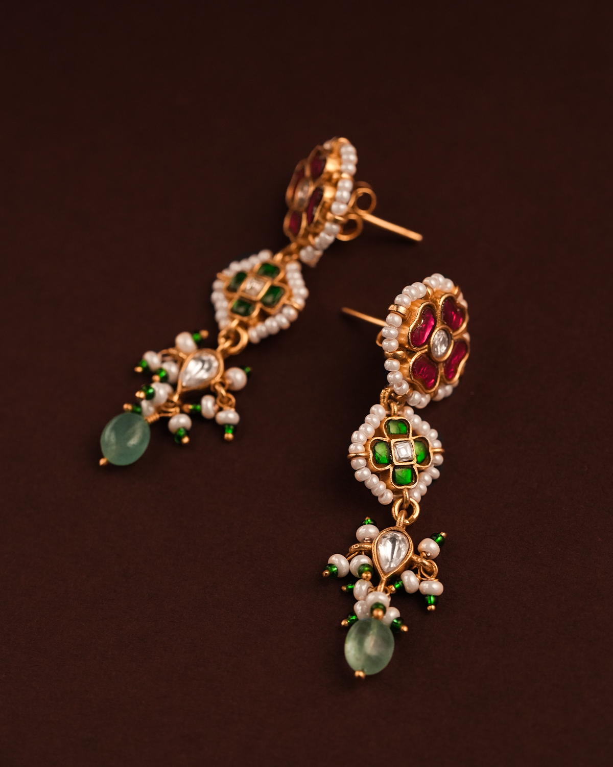 Gulzaar Polki Silver Earrings by MOHA
