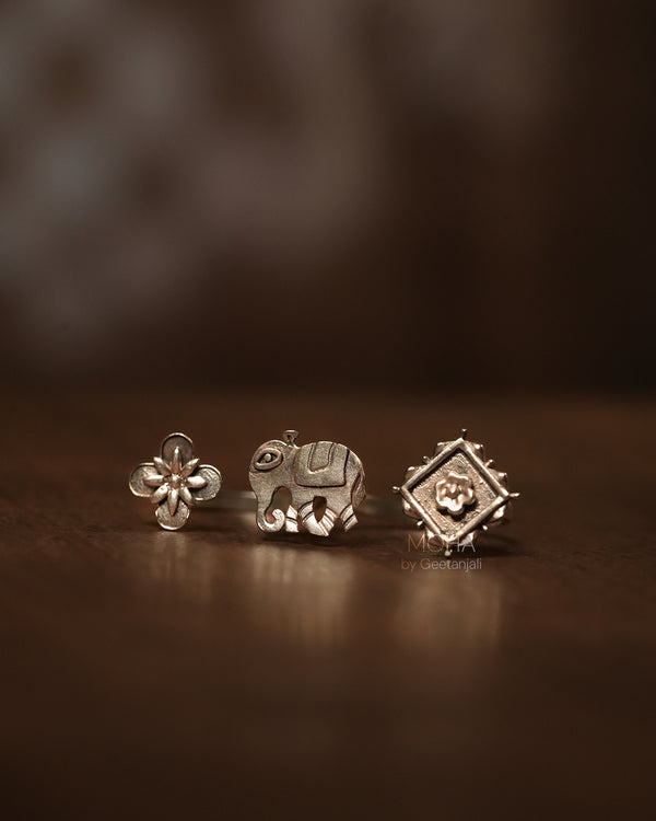 Haathi Silver Finger Ring by MOHA