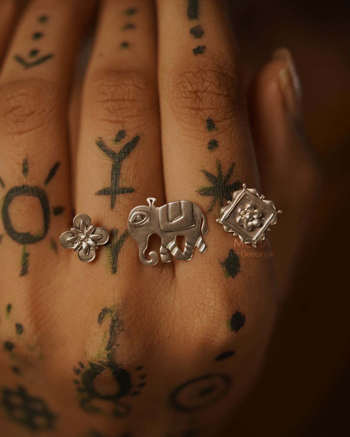 Haathi Silver Finger Ring by MOHA