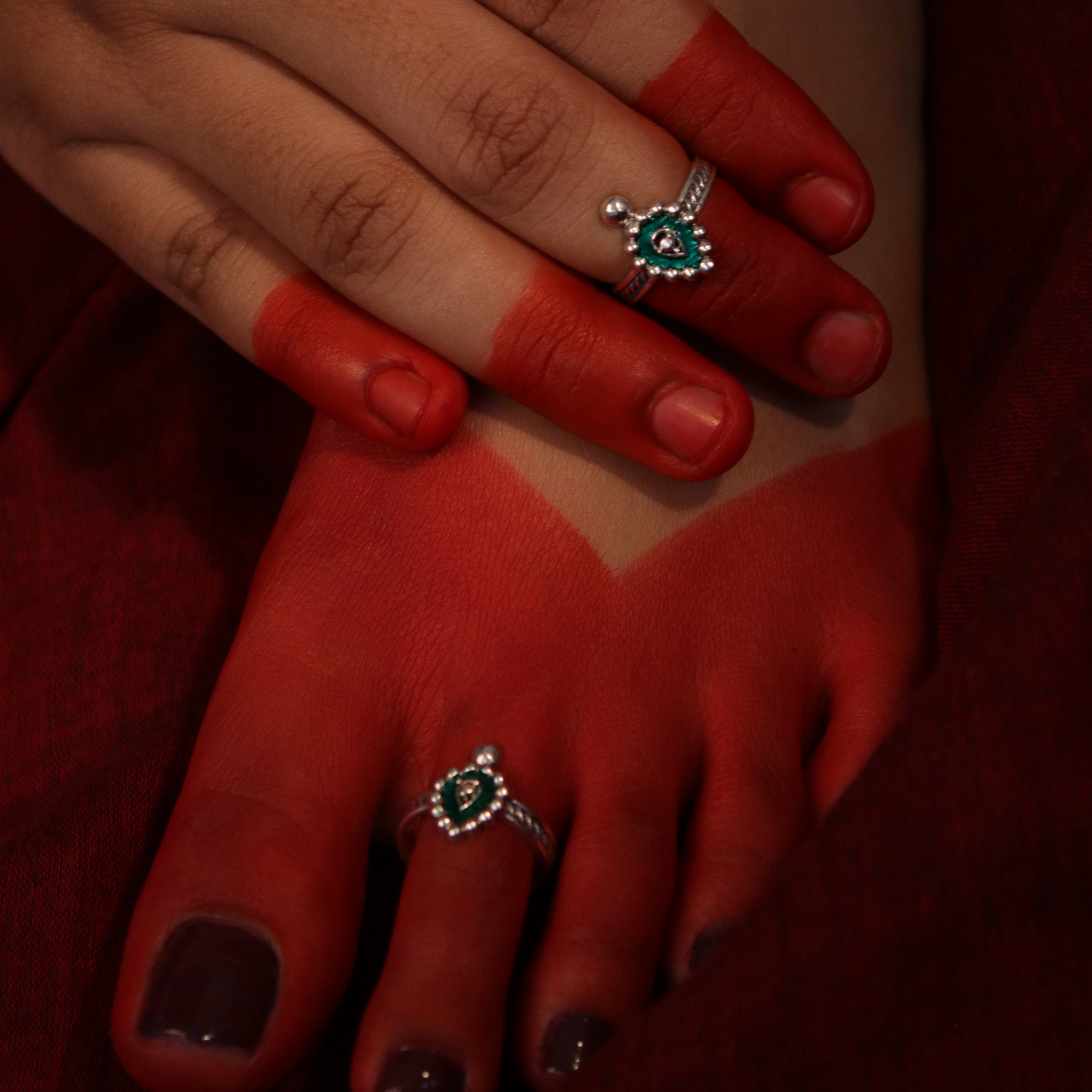 Panna Silver Toe Rings by MOHA
