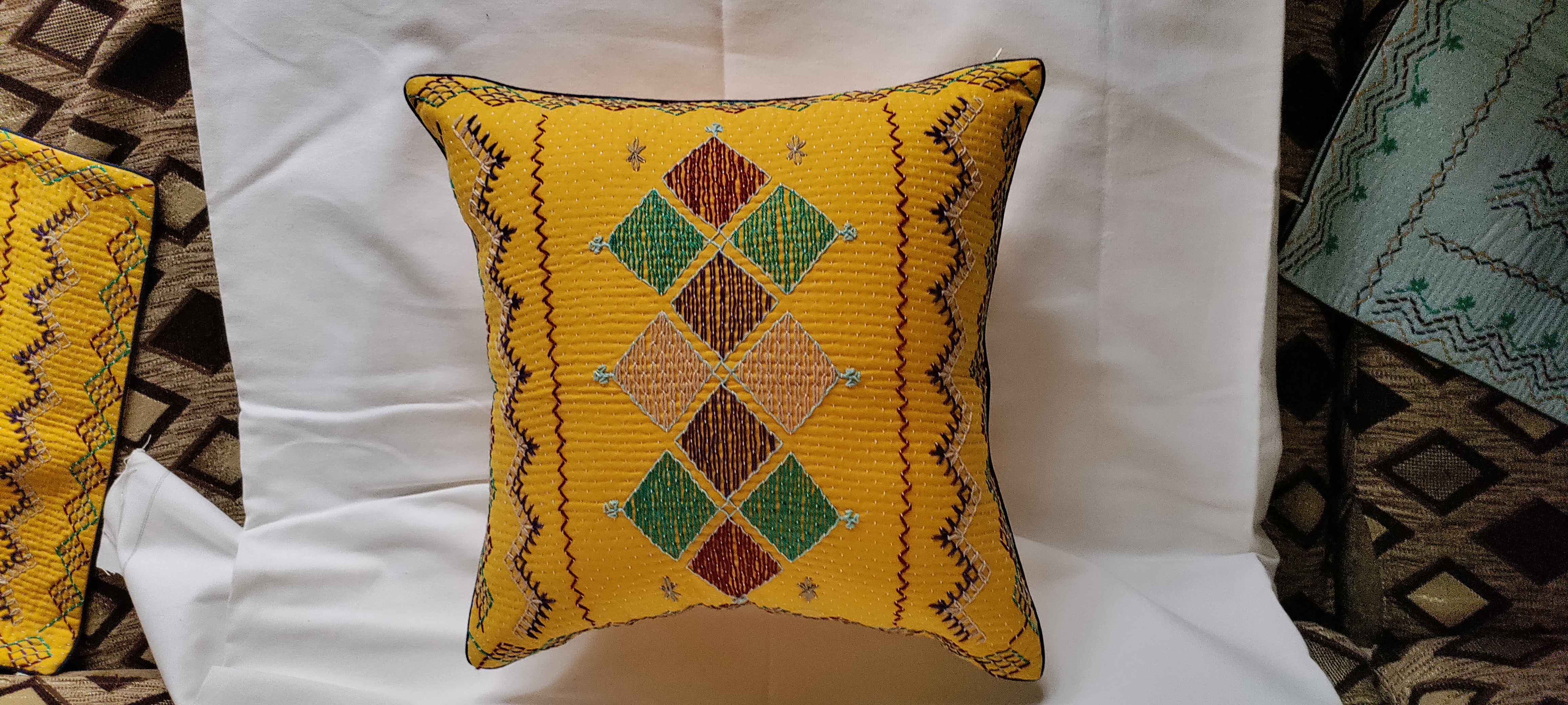 Banana cushion Cover (yellow) by Kalbelia