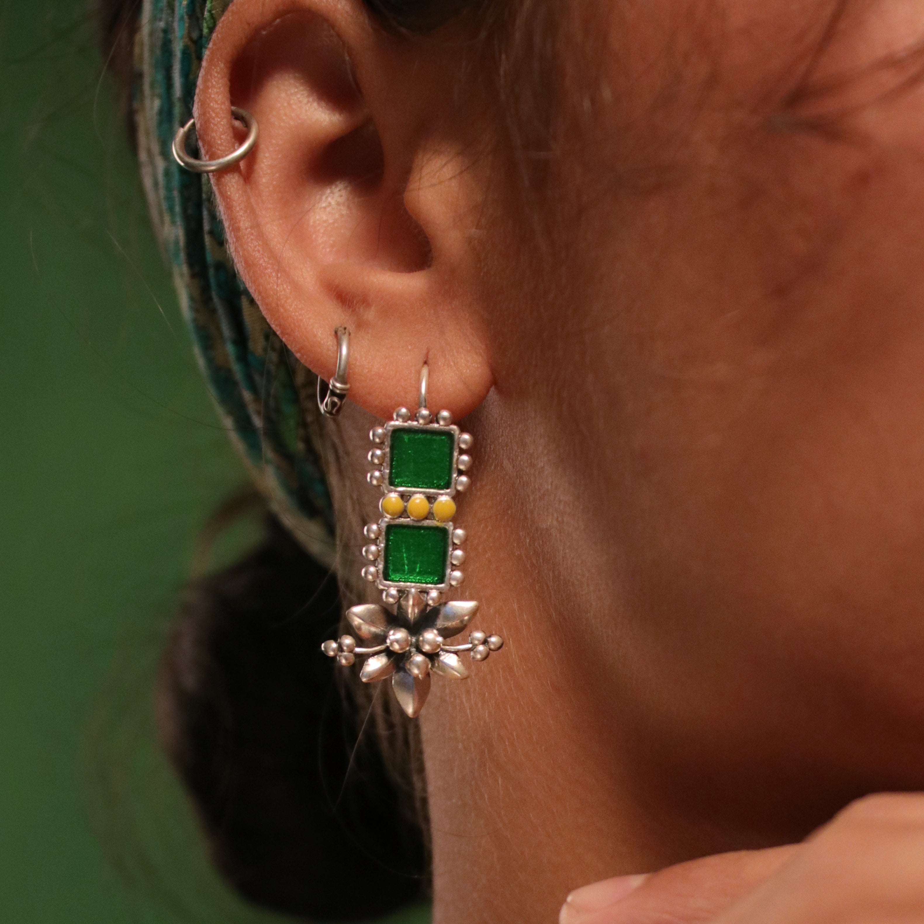 Nargis Zara Silver Earrings By MOHA