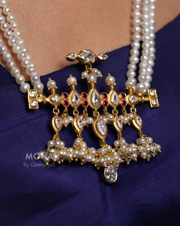 Moti Noor Tanmani Necklace by MOHA (Gold Plated)