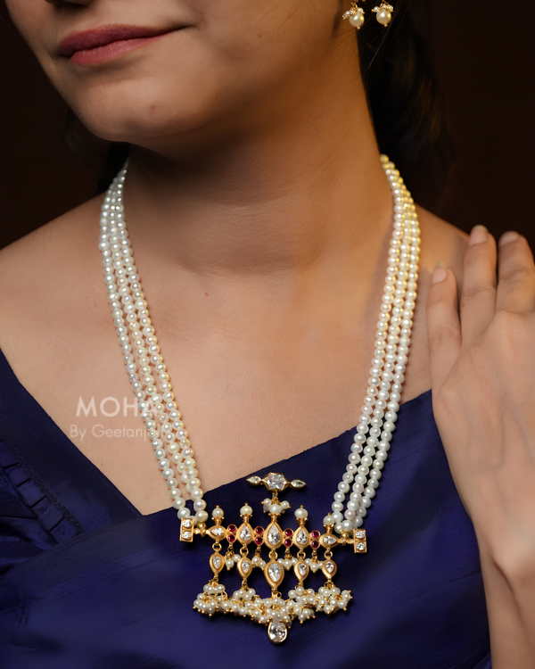 Moti Noor Tanmani Necklace by MOHA (Gold Plated)