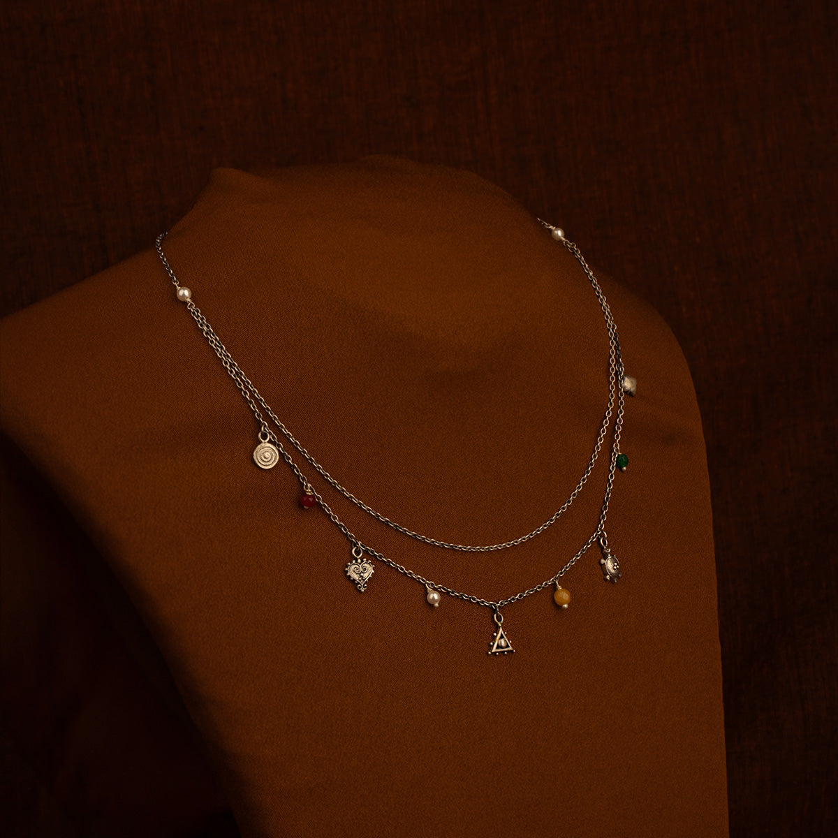 Nakshatra Silver Charms Necklace by MOHA