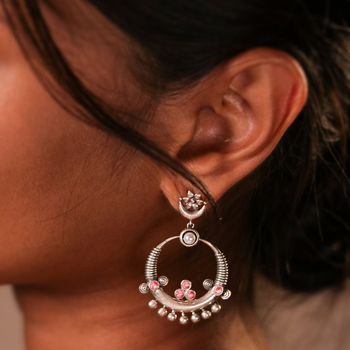 indira silver earrings by moha