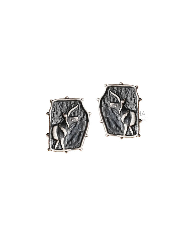 Indus Unicorn Silver Stud Earrings by MOHA