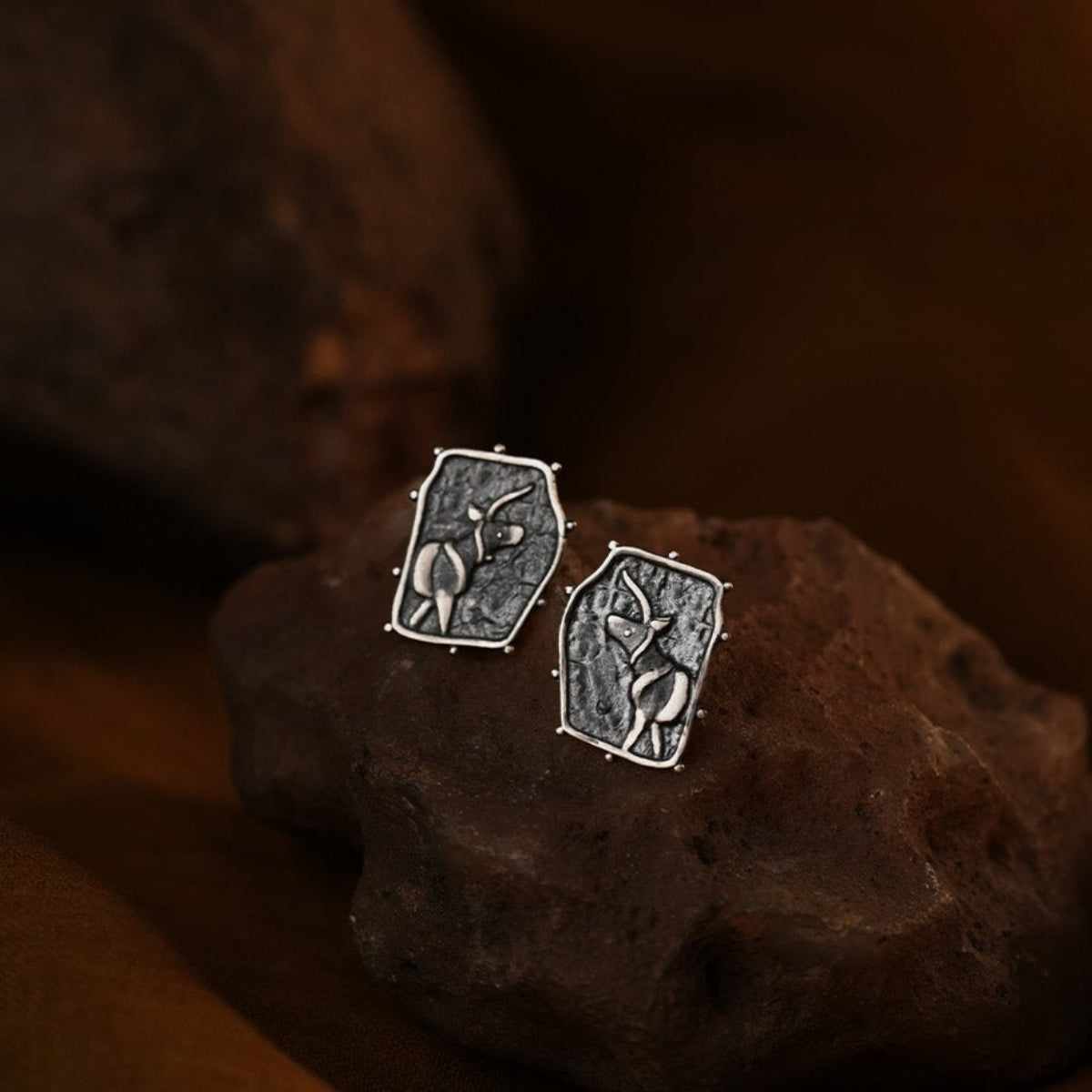 indus unicorn silver earrings by moha 1