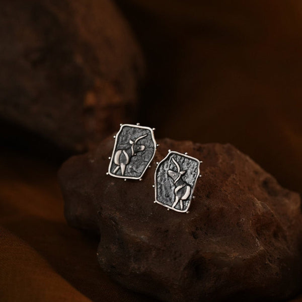 Indus Unicorn Silver Stud Earrings by MOHA