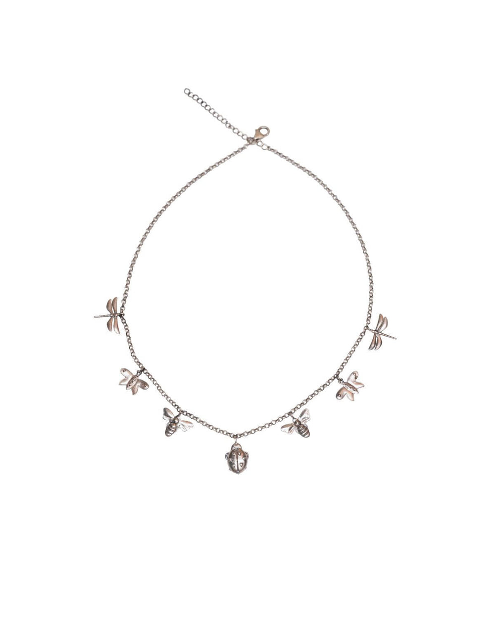 Insect Charms Silver Necklace (BIG) by MOHA
