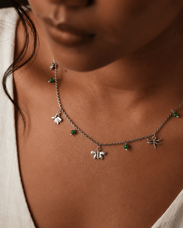 Insect Charms Silver Necklace (Small) by MOHA