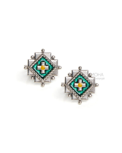 Jhanki Silver Stud Earrings by MOHA