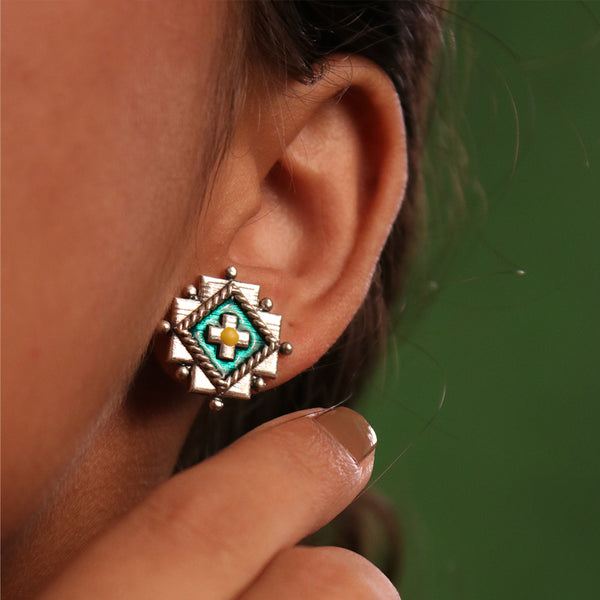 Jhanki Silver Stud Earrings by MOHA