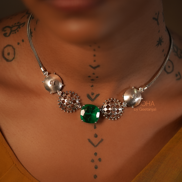 Jharokha Silver Necklace by MOHA