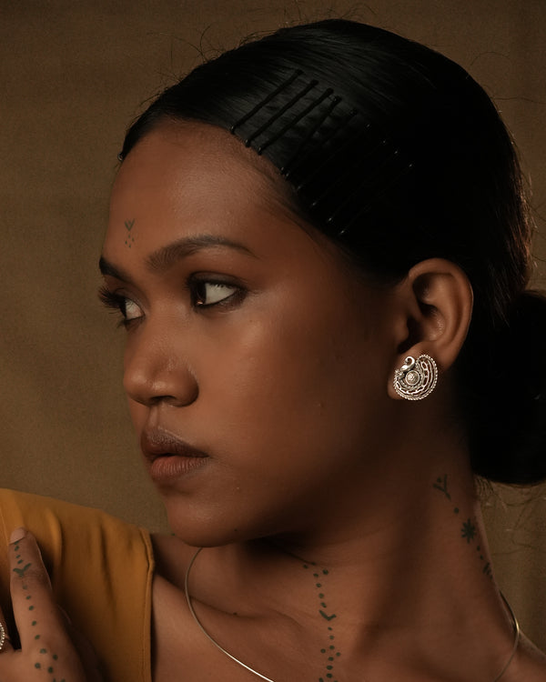 Kalapi Silver Stud Earrings by MOHA