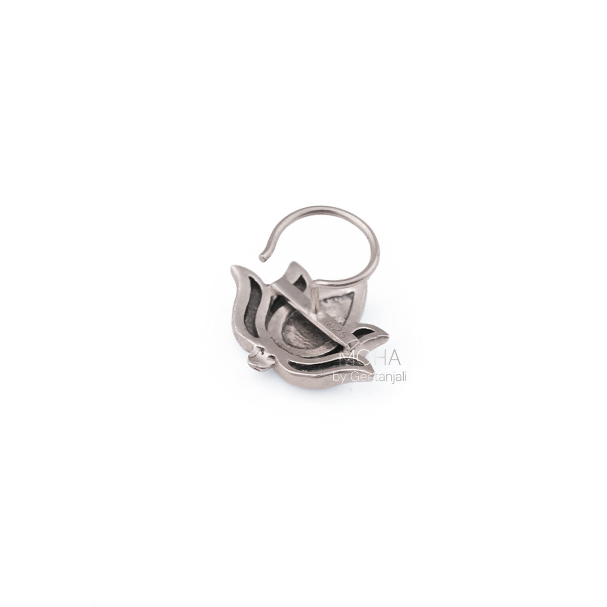 Kamal Silver Nosepin Pierced by MOHA