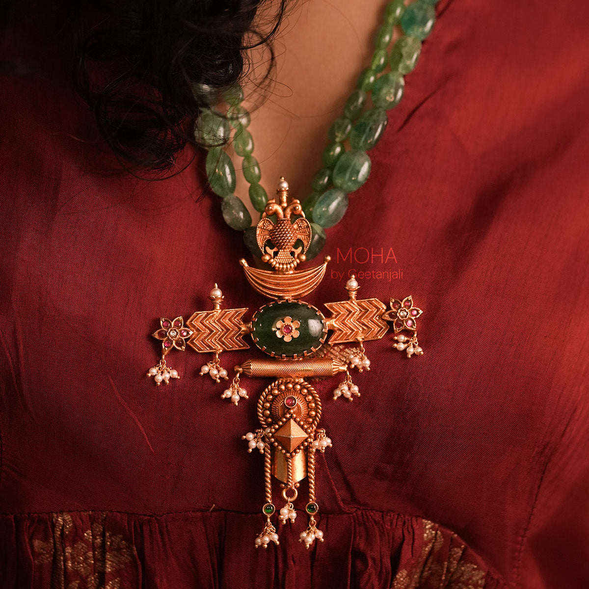 Kanakmayuri Silver Necklace by MOHA