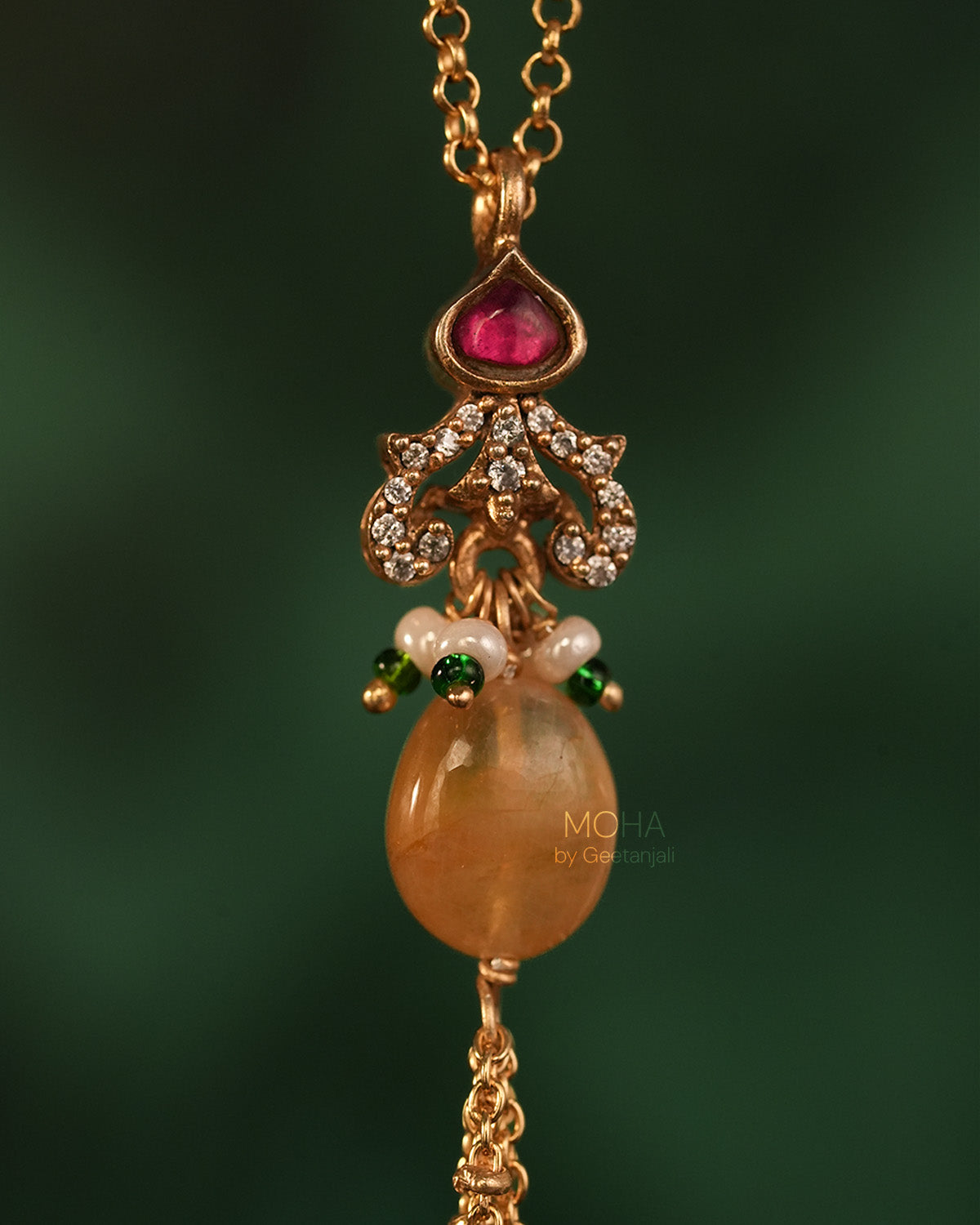 Kanika Silver Pendant with Chain by MOHA
