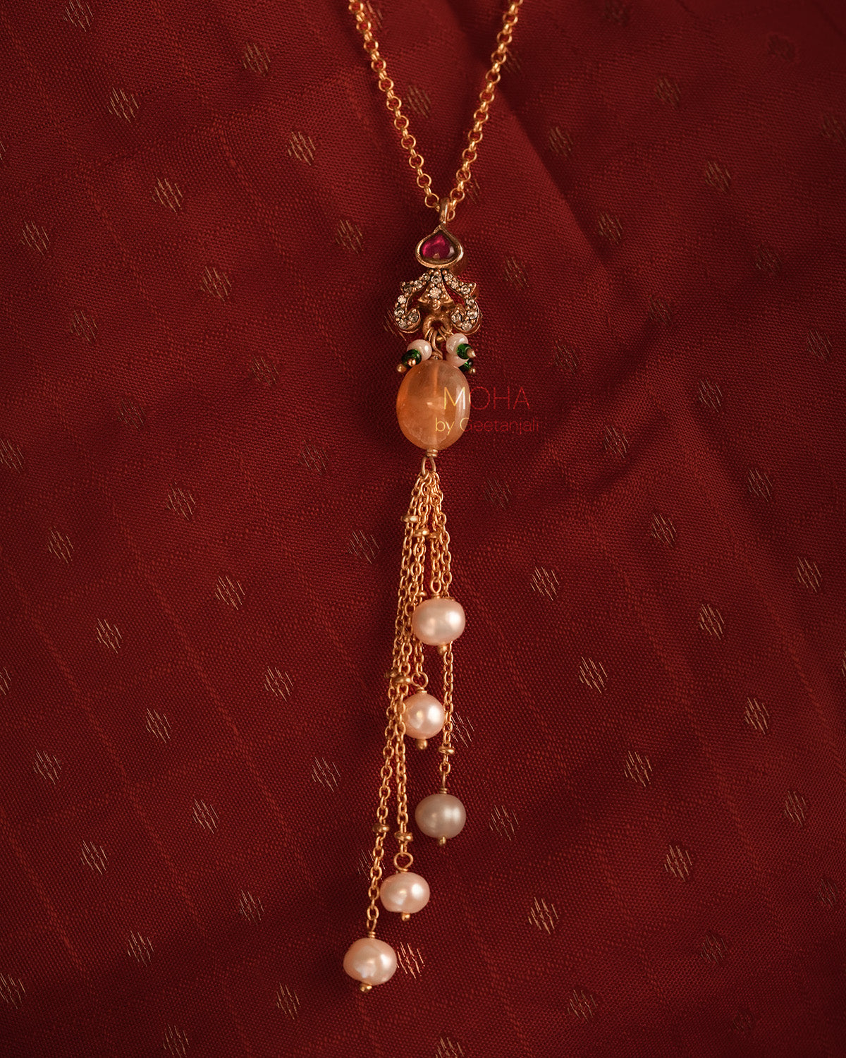 Kanika Silver Pendant with Chain by MOHA