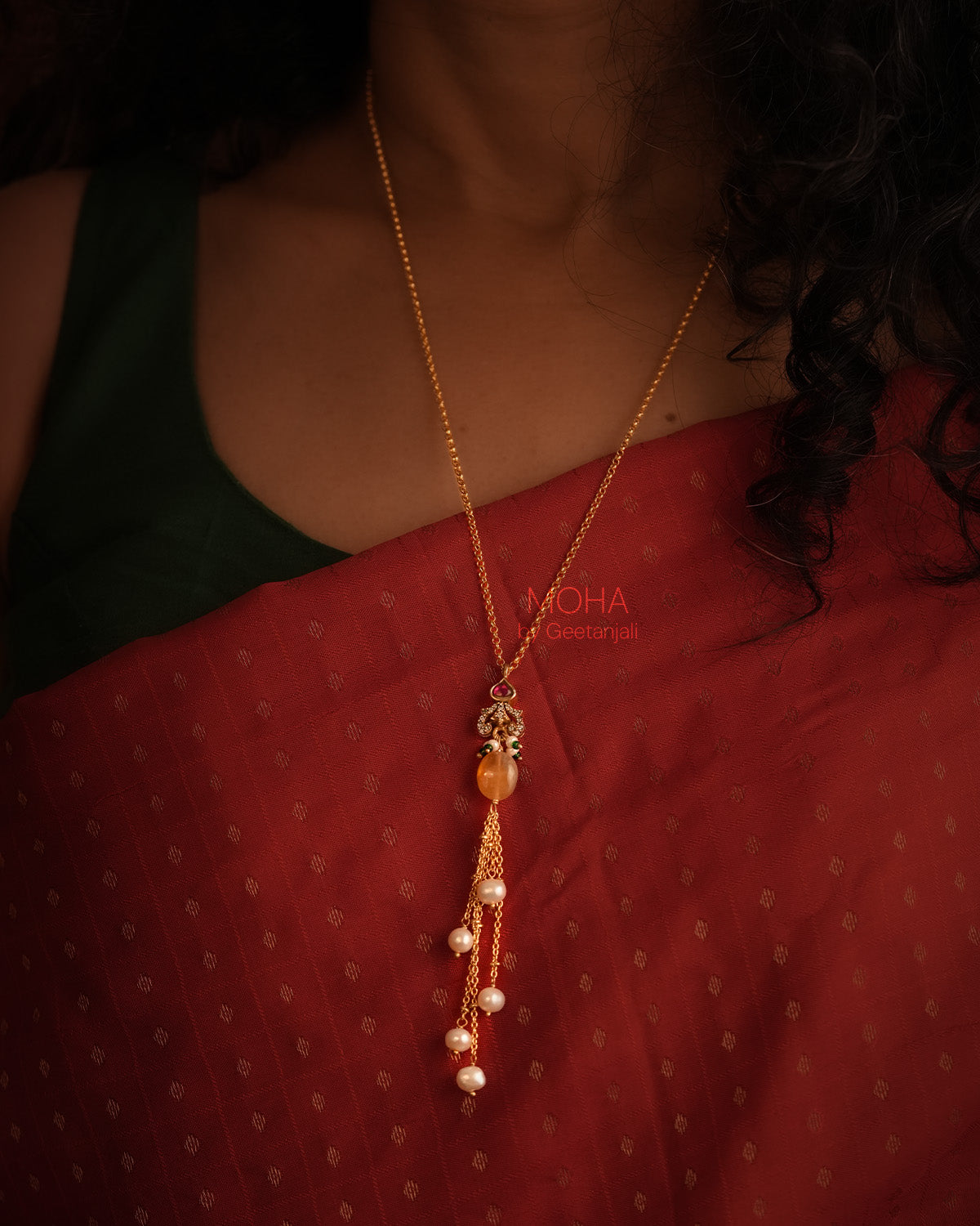 Kanika Silver Pendant with Chain by MOHA