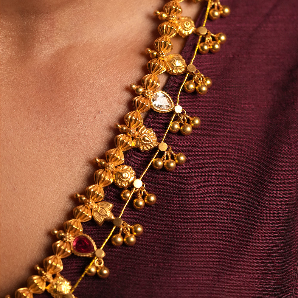 Kolhapur Saaj Necklace Gold plated by Moha