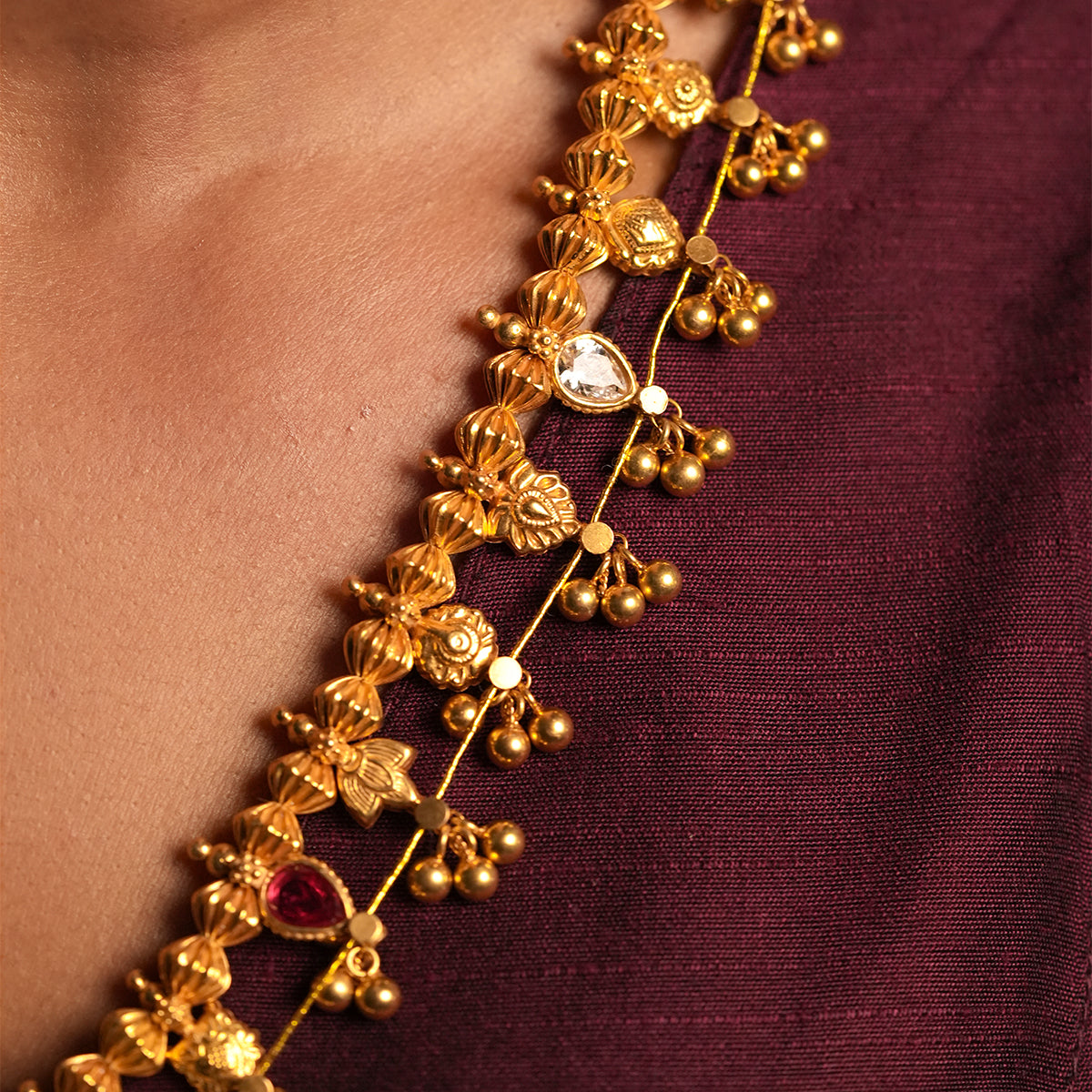 Kolhapur Saaj Necklace Gold plated by Moha
