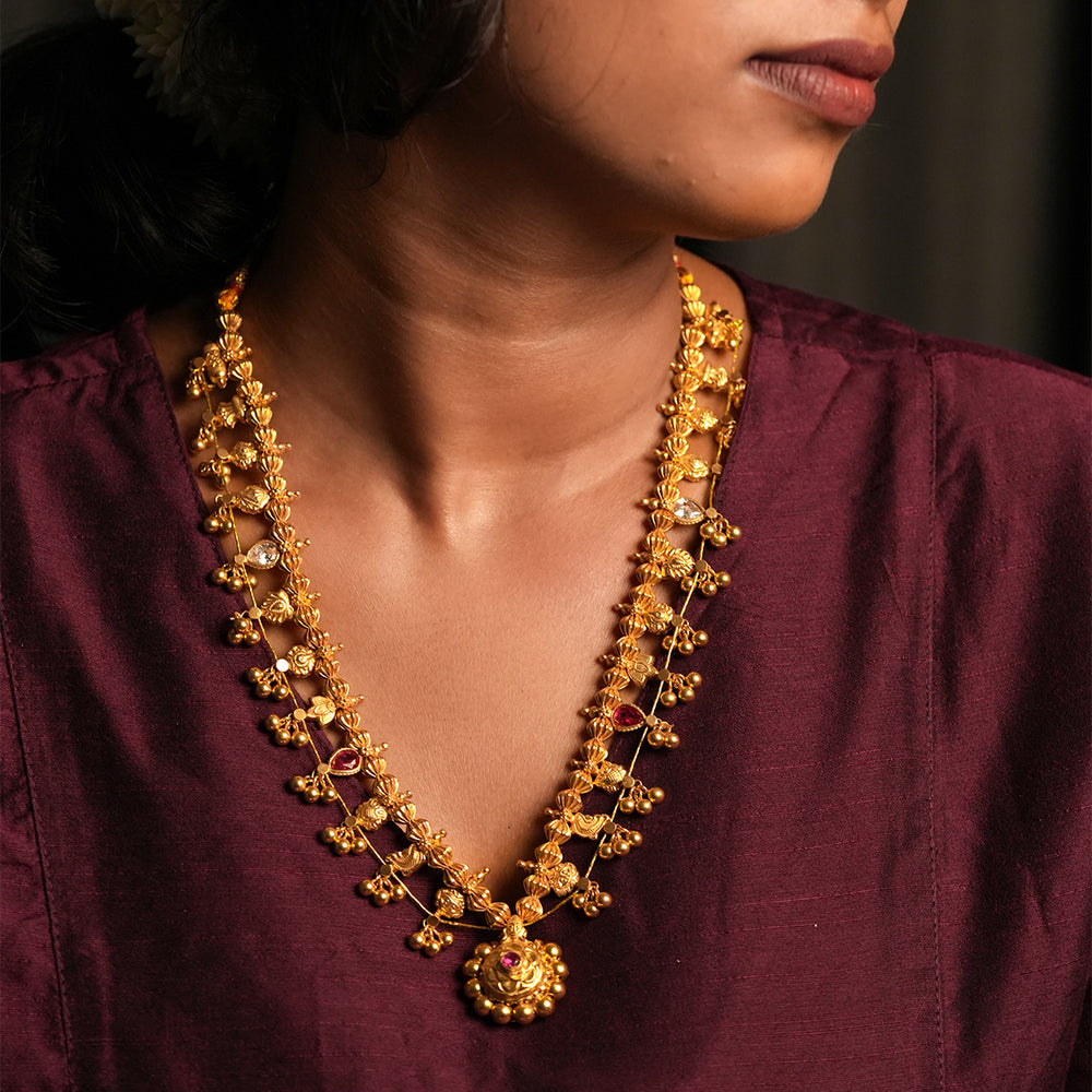 Kolhapur Saaj Necklace Gold plated by Moha