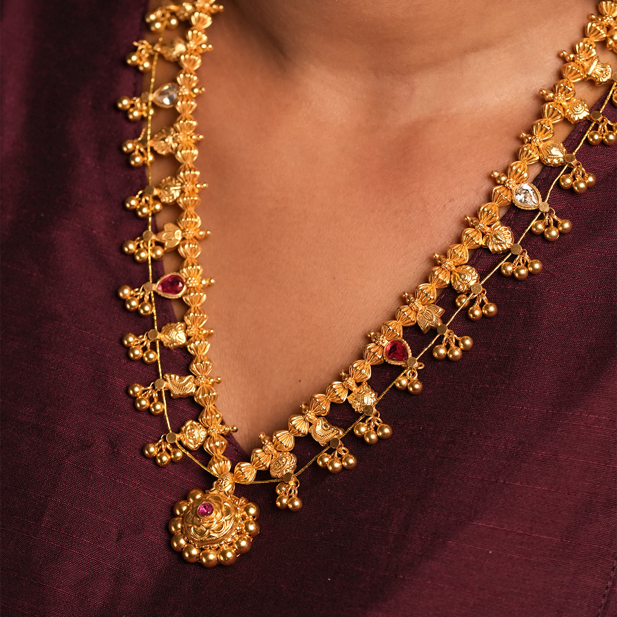 Gold Necklace Designs Kolhapuri Saaj Online Shopping Kolhapuri