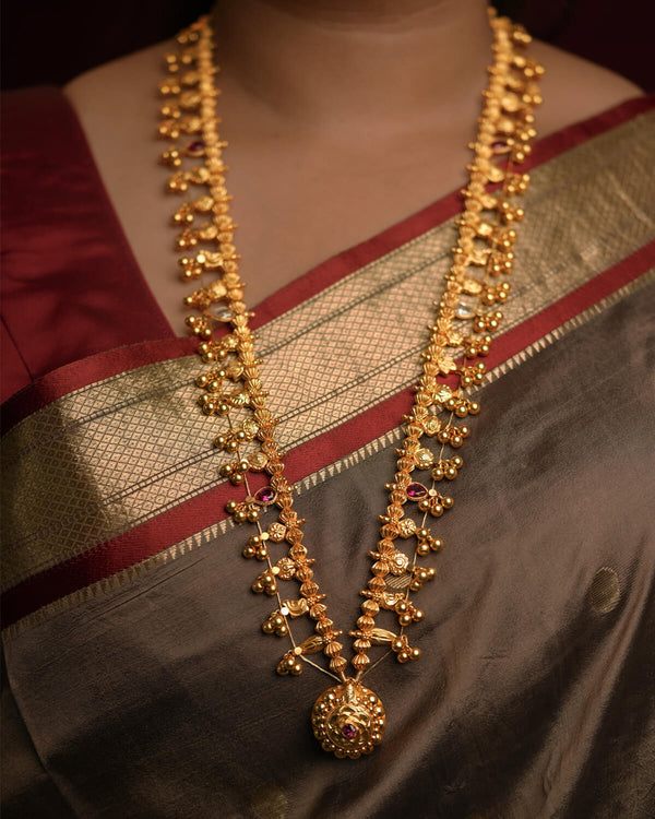 Kolhapur Saaj (25 Inch) Necklace Gold plated by Moha (Big)