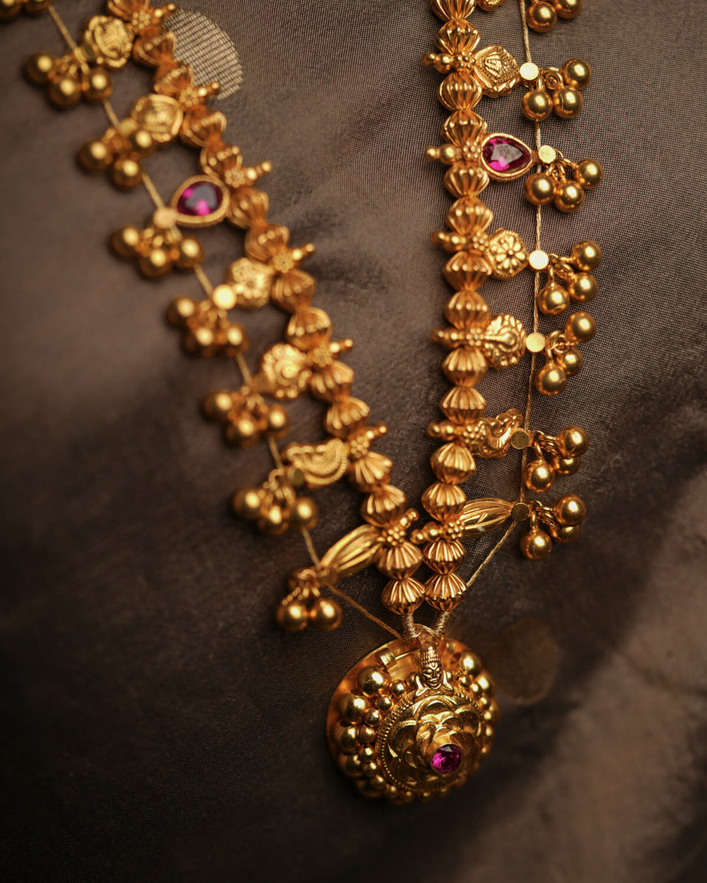 Kolhapur Saaj Necklace Gold plated by Moha (Big)