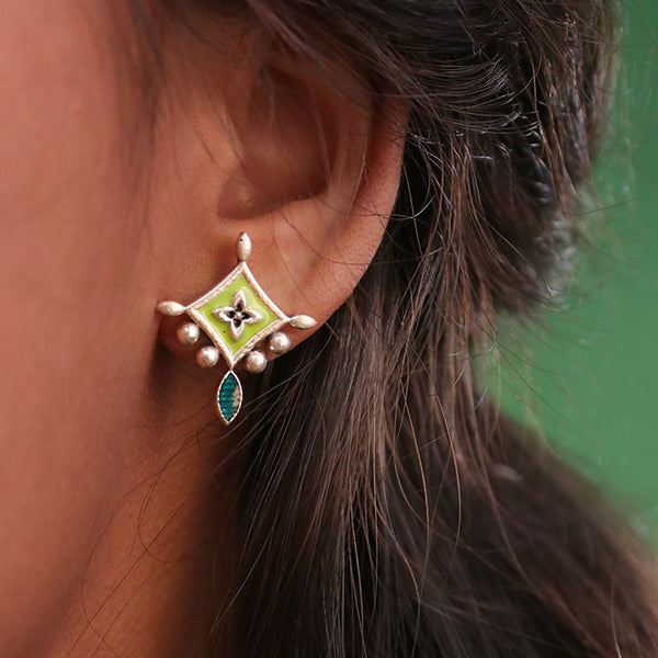 Kriti Silver Stud Earrings by MOHA