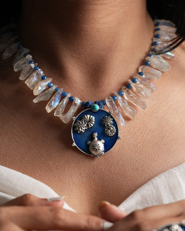 Kurma Vihar Silver Necklace by MOHA
