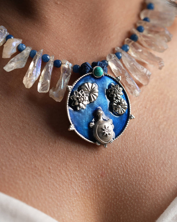 Kurma Vihar Silver Necklace by MOHA