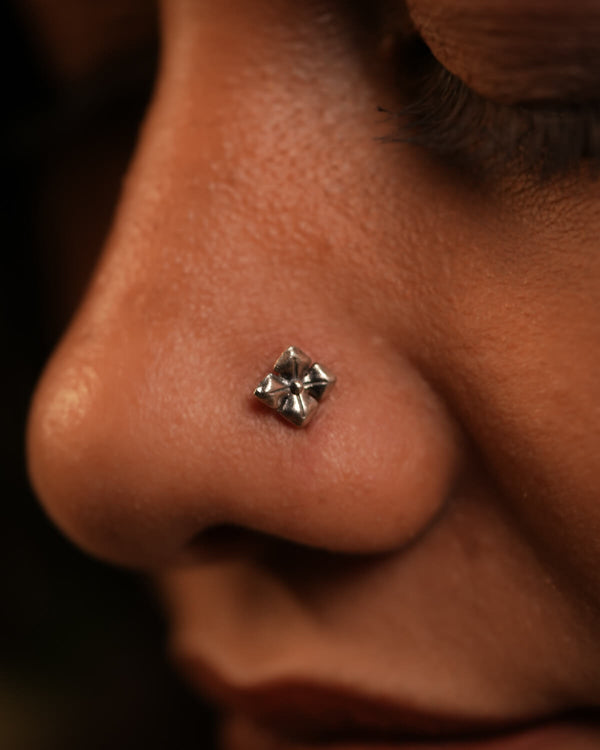 Kusum Silver Nosepin by MOHA