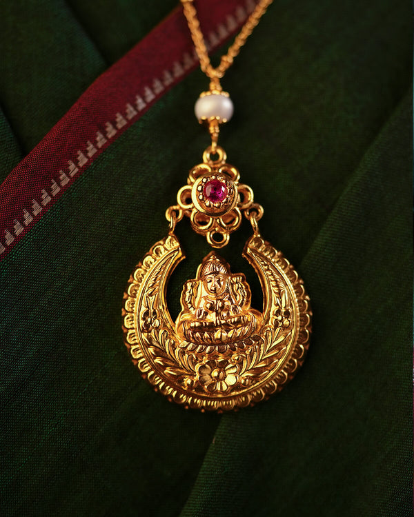 Lakshmi Silver Necklace by MOHA (Gold plated)
