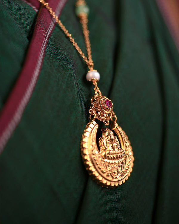 Lakshmi Silver Necklace by MOHA (Gold plated)