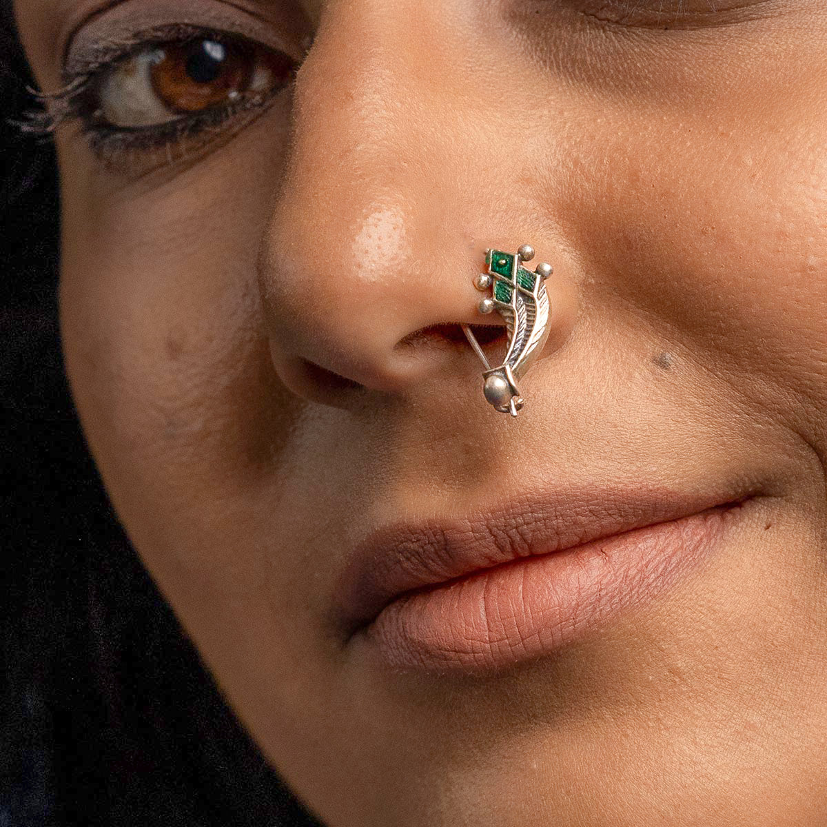 Machli Silver Nath/Nose Ring By Moha -Clip On Left