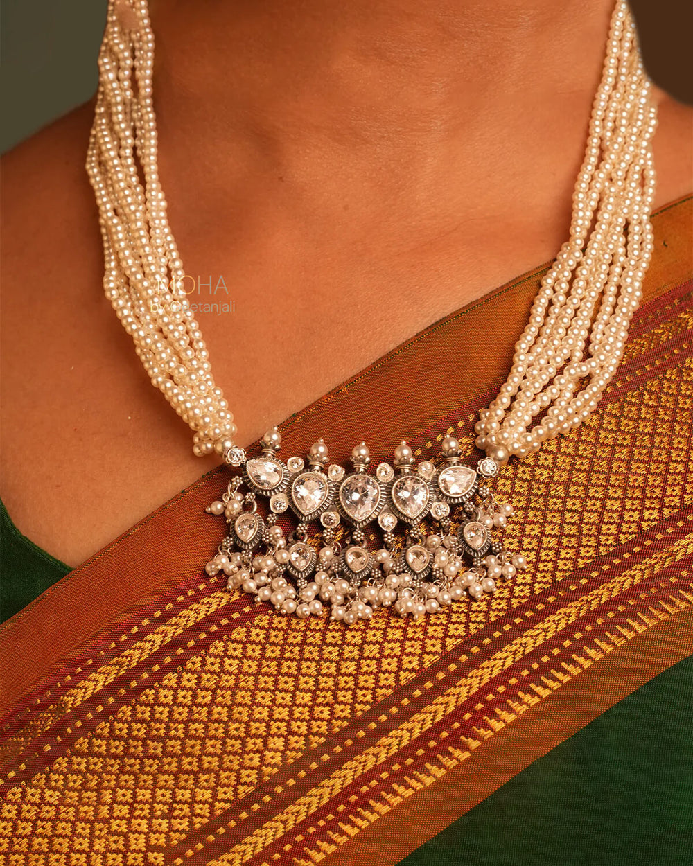 maharashtrian tanmani silver necklace white by moha