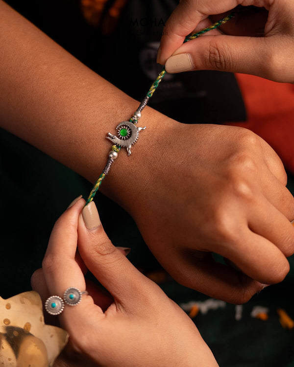 Makara Silver Rakhi by Moha
