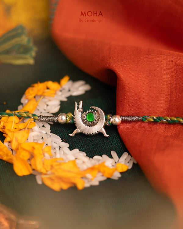 Makara Silver Rakhi by Moha