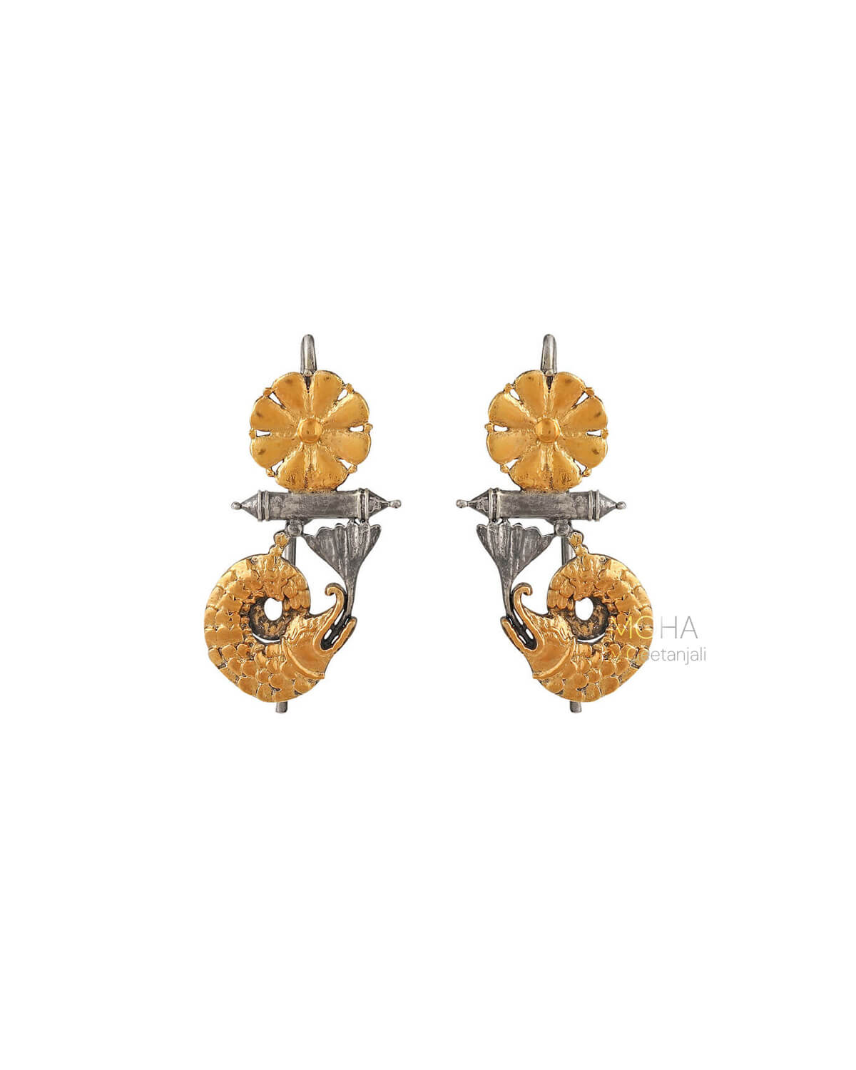 Makarakundala Silver Earrings by MOHA