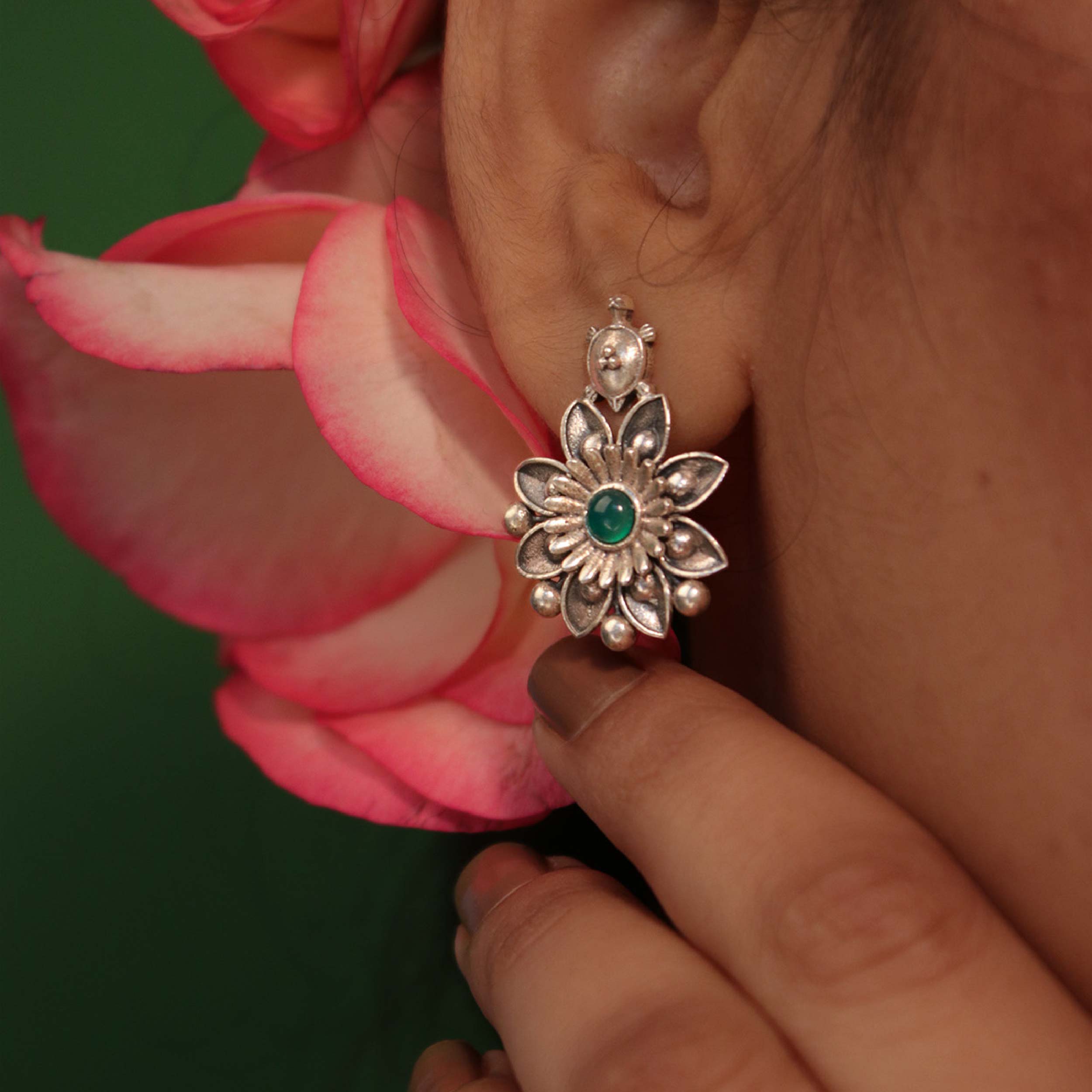 mallika kurma silver earrings by moha