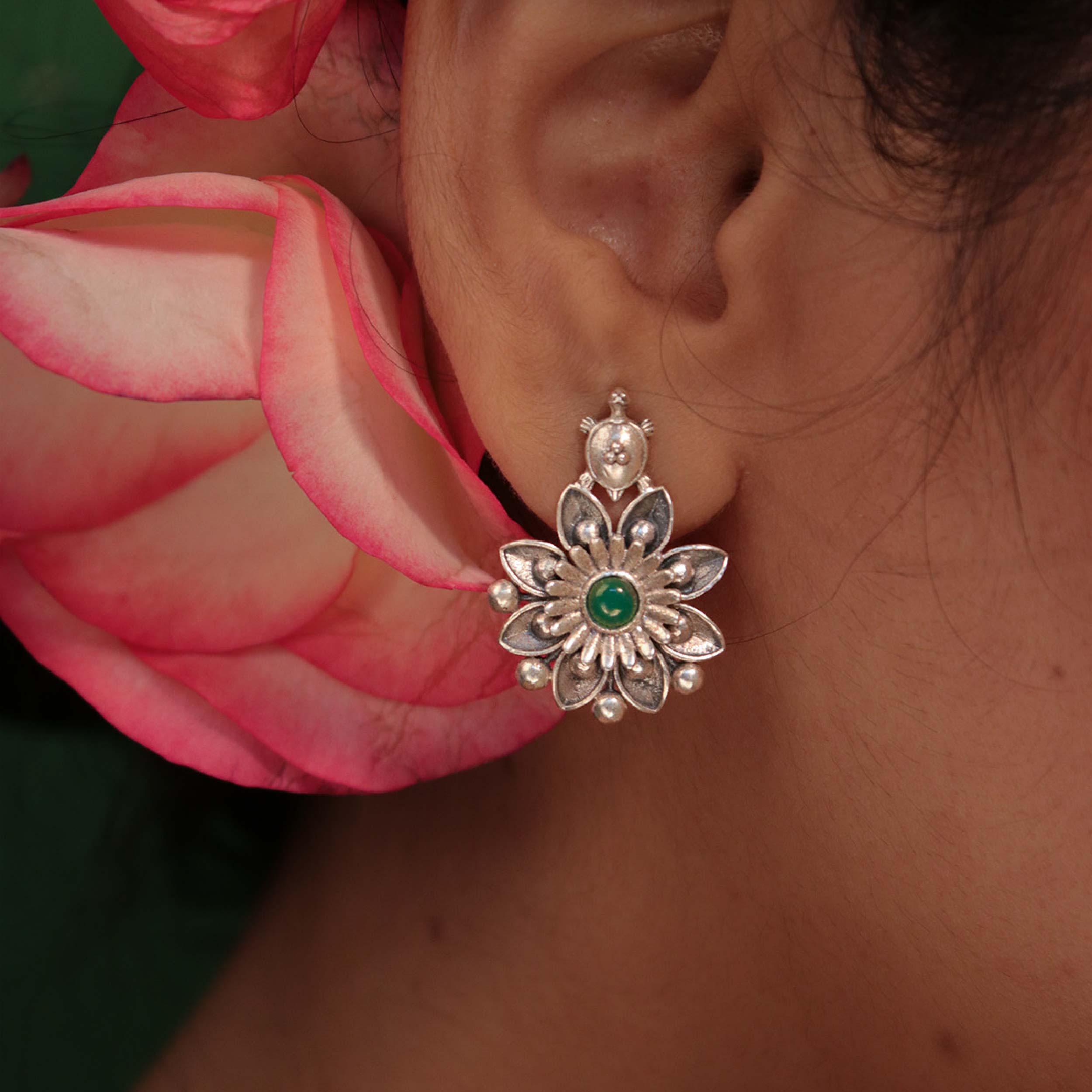 mallika kurma silver earrings by moha