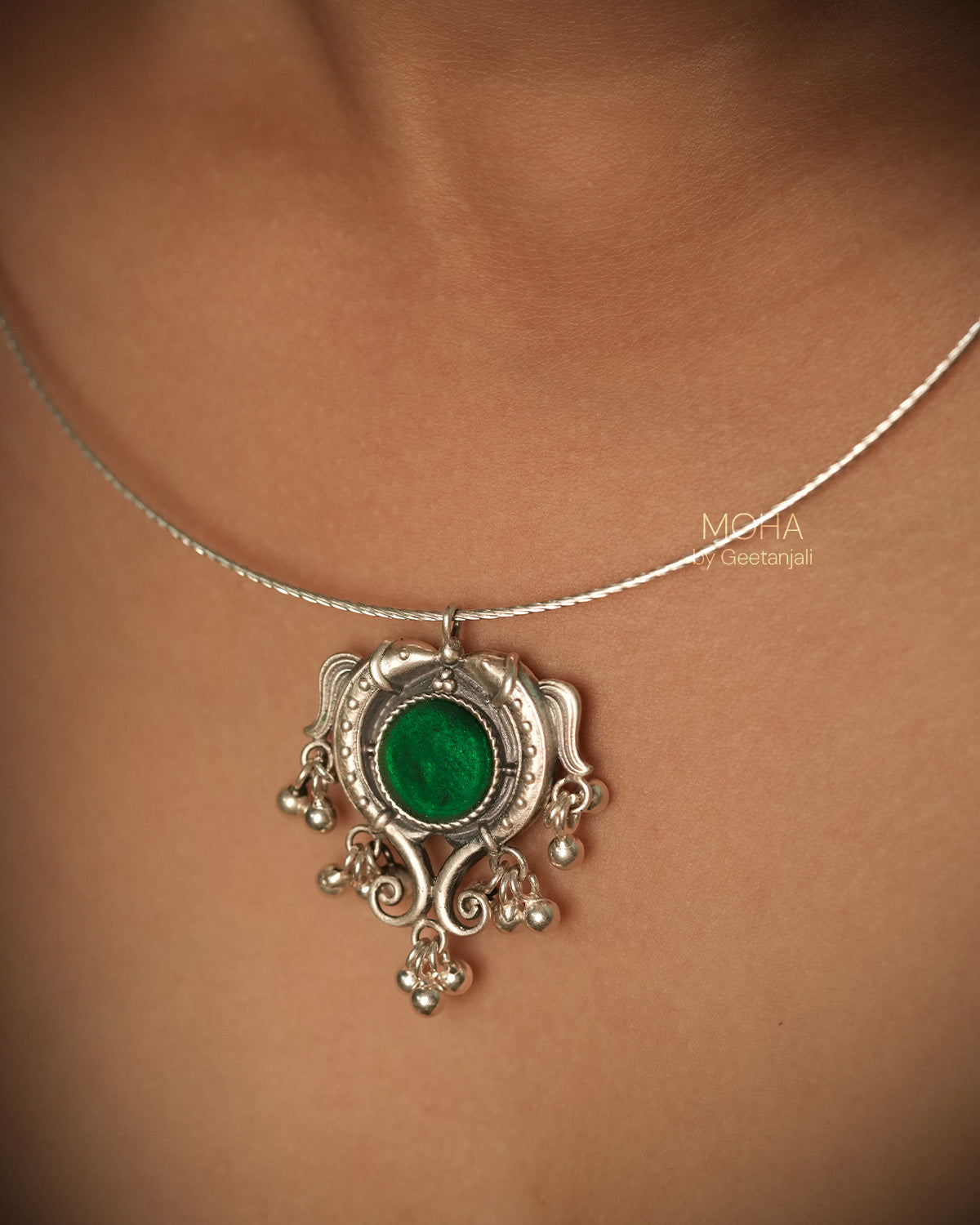 Matsya Silver Pendant with Chain by MOHA