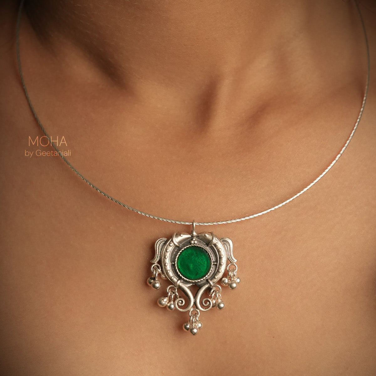 Matsya Silver Pendant with Chain by MOHA