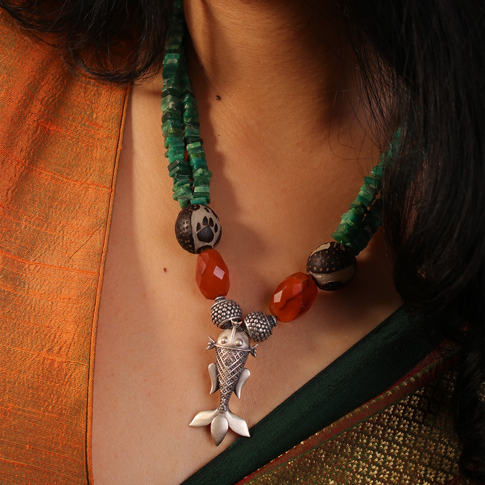 Matsyagandha Silver Necklace By MOHA