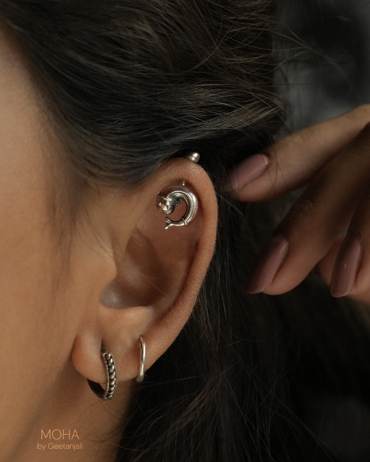 Matsyakarnika Silver Bugadi, Pierced (Small) by MOHA