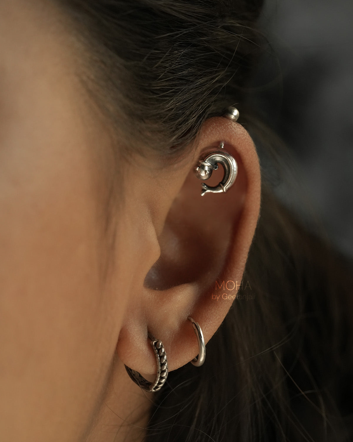 Matsyakarnika Silver Bugadi, Pierced (Small) by MOHA