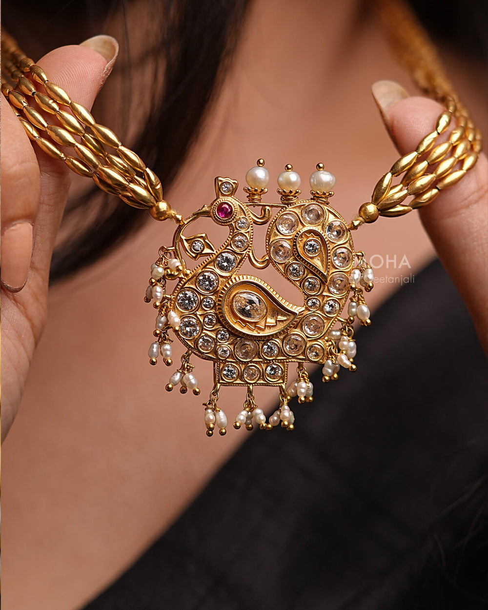 Mayuri Tanmani Necklace Gold Plated by MOHA
