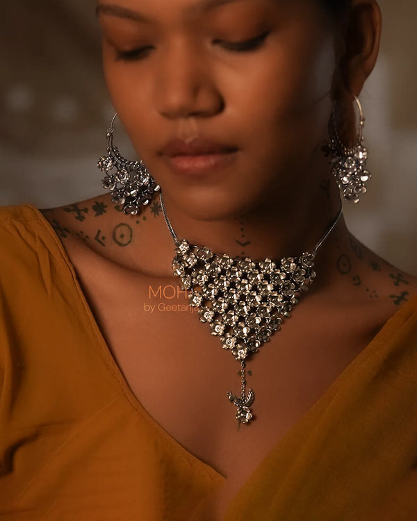Mogra Silver Necklace by MOHA